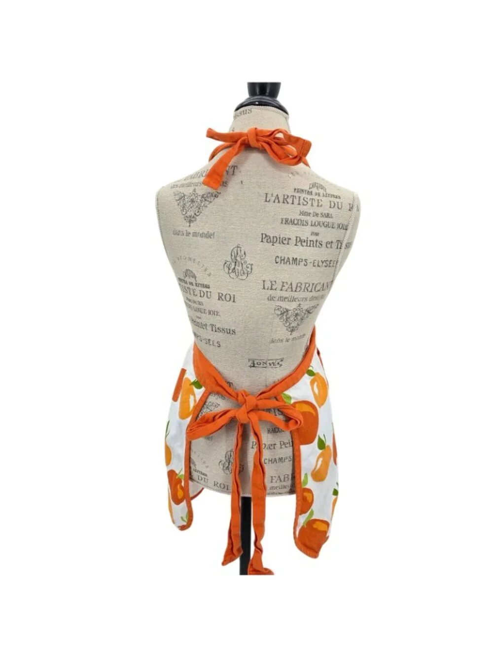 Room Essentials Bib Apron Large Orange Fruit Print Kitchen Cooking Retro TARGET